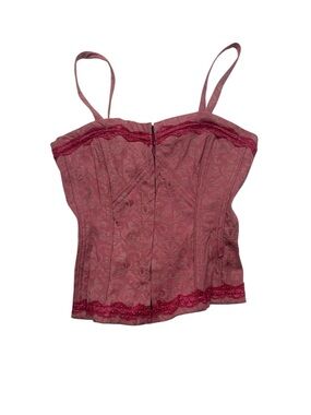 Tripp size medium NEW nyc Pink Brocade Corset top lace trim y2k whimsi goth fair